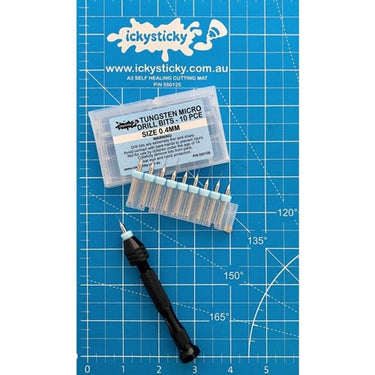 Icky Sticky 550108 Tungsten Micro Drill Bits 0.4mm (10 piece)